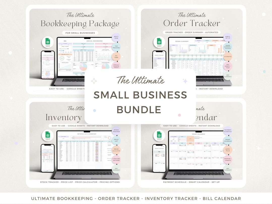 Small Business Bundle Google Sheets Bookkeeping Spreadsheet Inventory ...