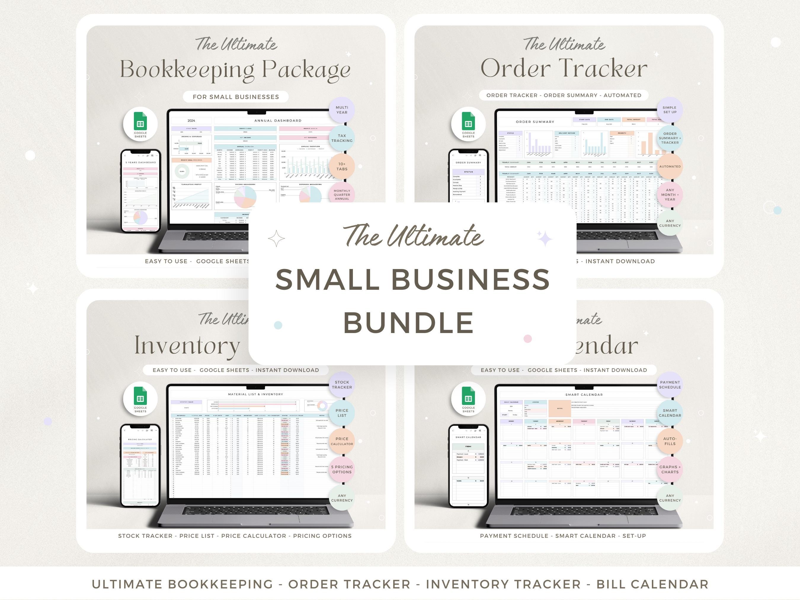 Small Business Bundle Google Sheets Bookkeeping Spreadsheet Inventory ...