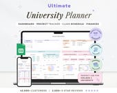 University Planner Spreadsheet Student Template Google Sheets Student Planner College Assignment Tracker Task Class Timetable Study Planner