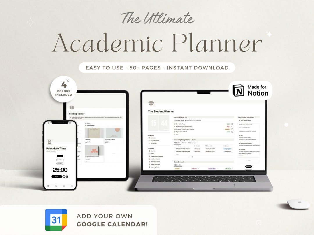 Notion Template Student Planner All in One Notion Life Planner Notion ...
