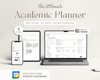Notion Template Student Planner All in One Notion Life Planner Notion Calendar Google Notion College Notion Student Notion Personal Planner