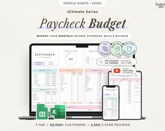 Paycheck Budget Spreadsheet Google Sheets Excel Template Budget by Paycheck Biweekly Payday Planner Income Expense Bill Tracker Finance