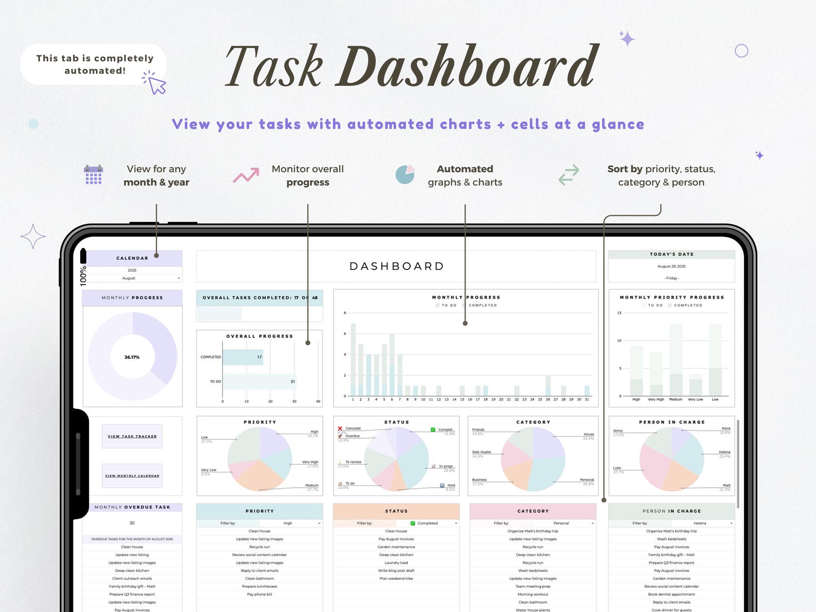Editable ADHD Planner Google Sheets Digital Productivity Spreadsheet ...