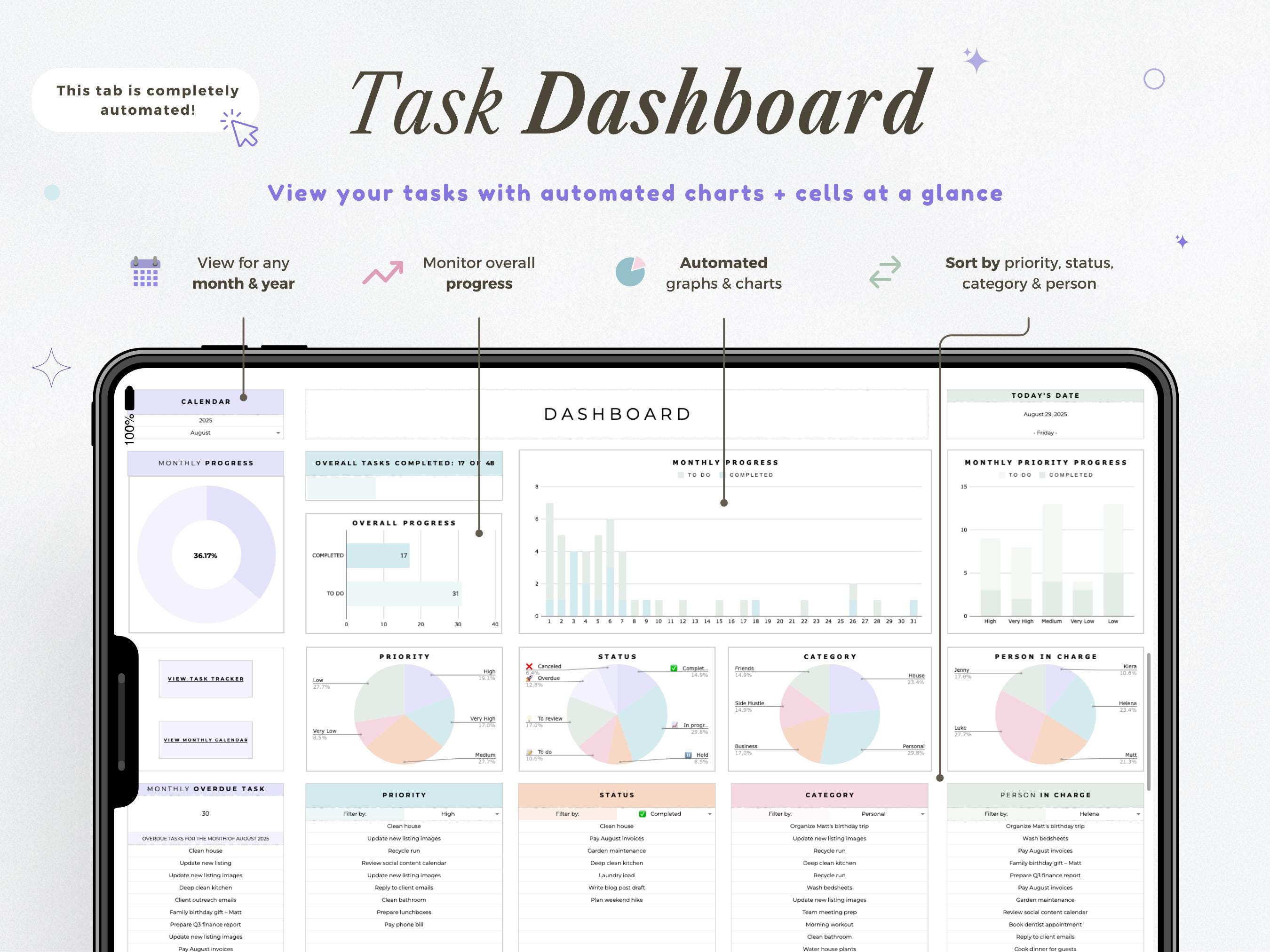 Editable ADHD Planner Google Sheets Digital Productivity Spreadsheet ...