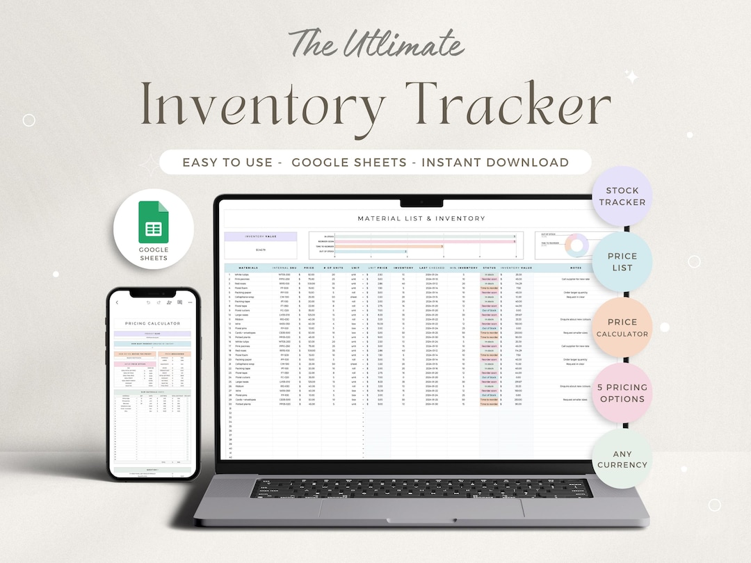 Inventory Tracker Spreadsheet Small Business Inventory Template Google ...