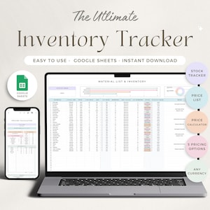 Spreadsheet Voorraadtracker Voorraadsjabloon kleine bedrijven Google Spreadsheets Voorraadtrackerbeheer Voorraadlogboeklijst Ordertracker
