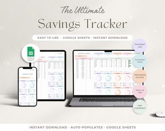 Savings Tracker Template Saving Challenge Tracker Cash Savings Goal Tracker Sinking Funds Spreadsheet Google Sheets Personal Finance Planner