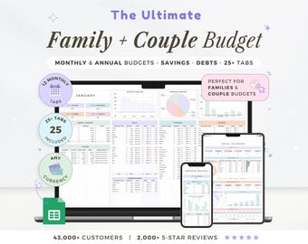 Family Annual Budget Spreadsheet Google Sheets Monthly Biweekly Budget Tracker Couple Financial Planner Bill Calendar Debt Tracker Yearly
