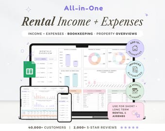 Rental Property Template Landlord Spreadsheet Income and Expense Tracker Rental Bookkeeping Google Sheets Airbnb Template Real Estate Manage
