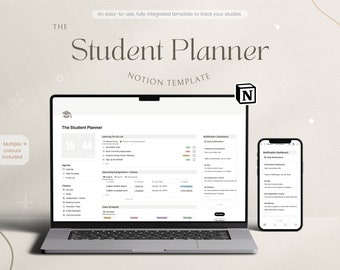 Notion Template Student Planner Academic Planner School Planner Notion ADHD Assignment Tracker Notion Template College Planner Essay Planner