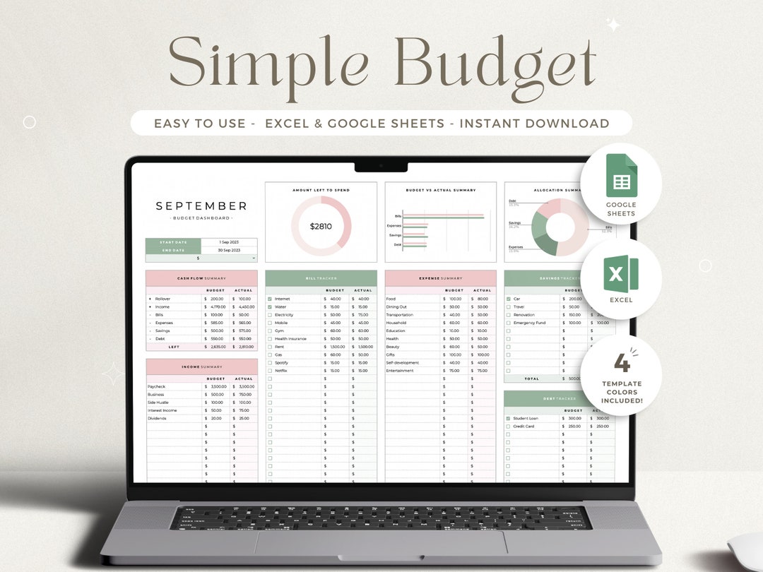 Excel Budget Planner Google Sheets Monthly Budget Spreadsheet Paycheck ...