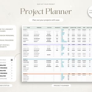 Project Tracker Spreadsheet Small Business Project Planner Task Tracker ...