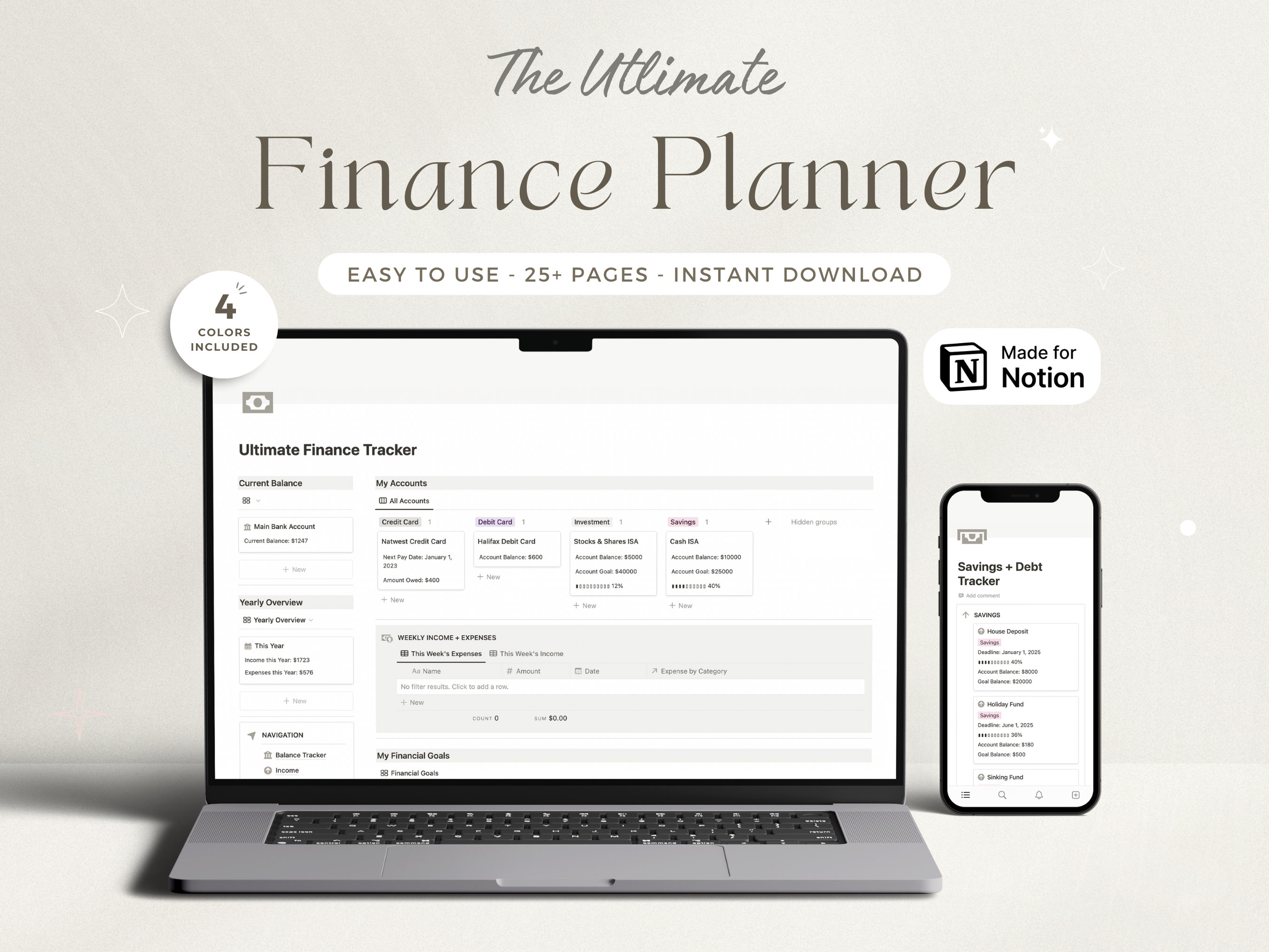 Notion Finance Template Notion Budget Planner Notion Template Budget ...