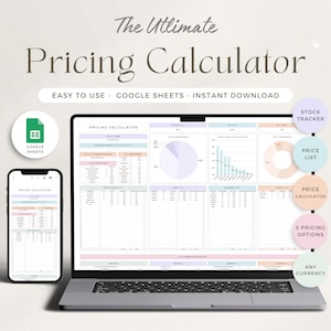 Pricing Calculator Spreadsheet Small Business Google Sheets Business Tracker Handmade Products Pricing Template Profit Margin Pricing Guide
