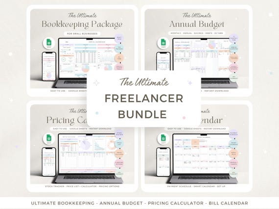 Freelance Spreadsheet Google Sheets Small Business Bookkeeping Spreadsheet Inventory Tracker Order Tracker Product Pricing Calculator Tax