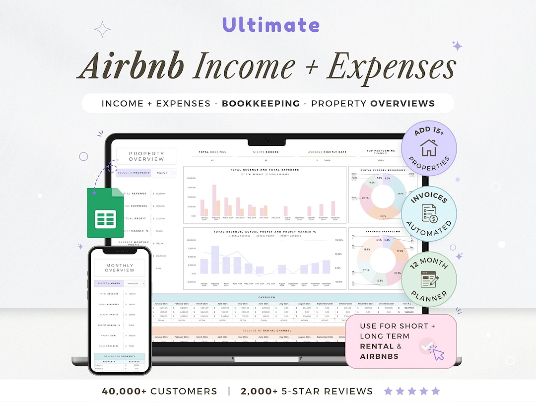 Airbnb Template Income and Expense Spreadsheet Airbnb Host Template Rental  Property Profit and Loss Vrbo Google Sheets Airbnb Bundle Tracker - Etsy  Ireland