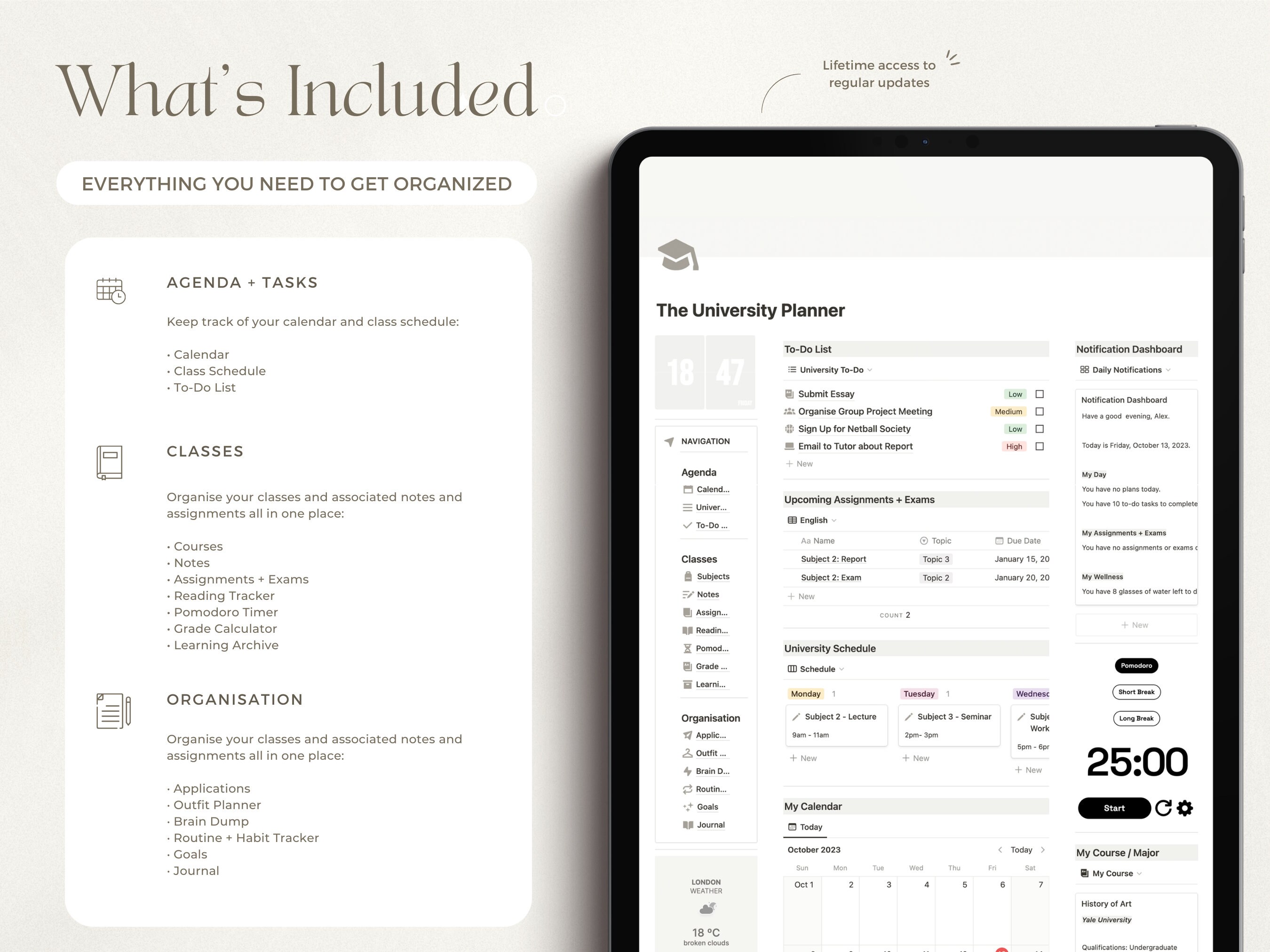Notion Template Student Planner All in One Notion Life Planner Notion ...