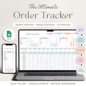 Order Tracker Spreadsheet Small Business Google Sheets Order Sales Log Digital Order Status Management Order Tracker Business Spreadsheet