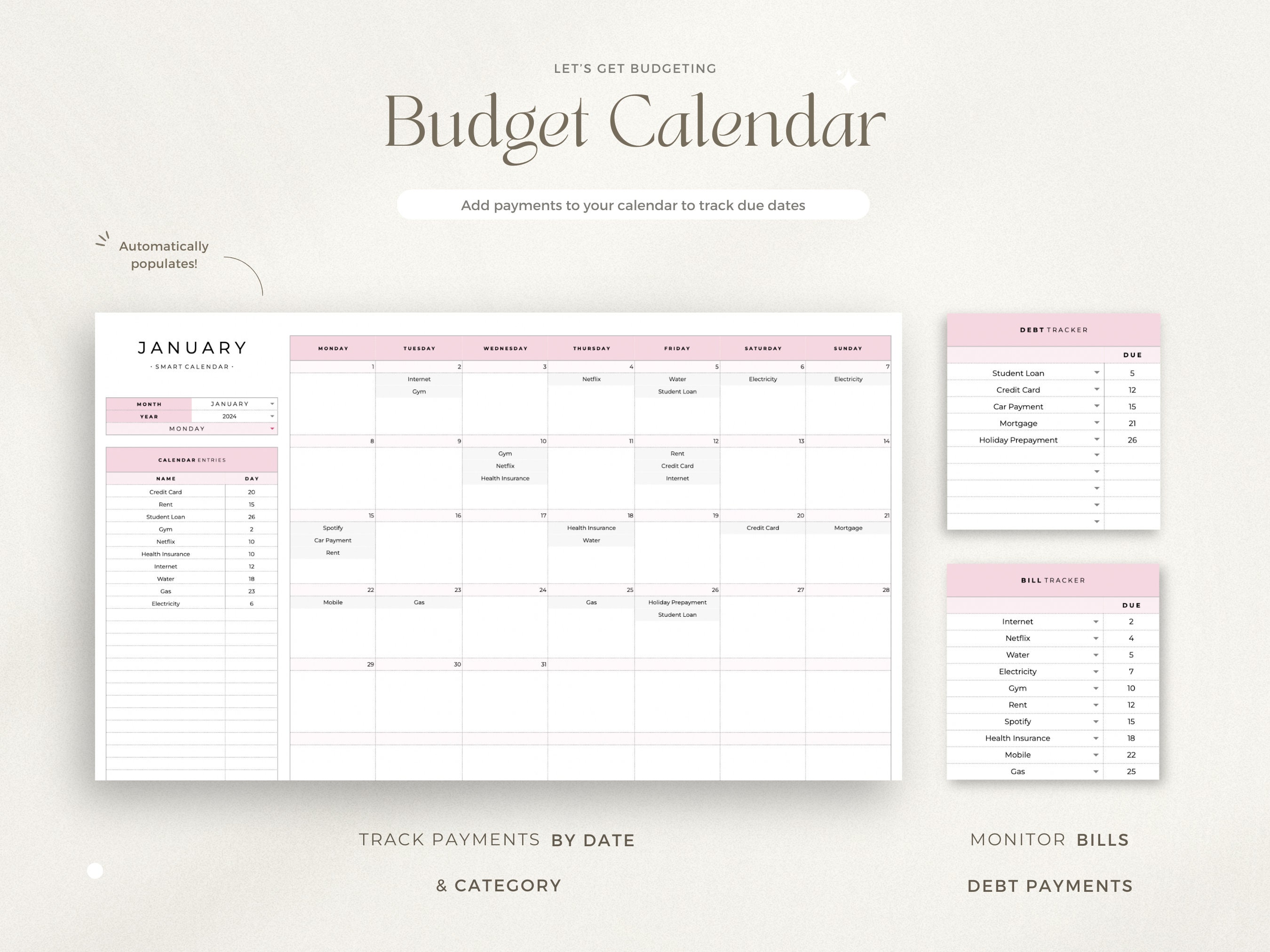 Monthly Budget Spreadsheet Google Sheets Monthly Budget Planner Bill ...