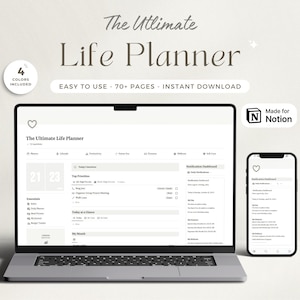 Ultimate Notion Template Planner Notion Life Planner Notion Dashboard Notion 2024 Planner Aesthetic Notion Calendar ADHD Notion Budget