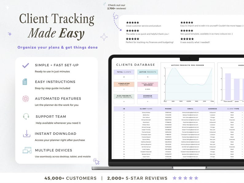 CRM Tracker Client Planner Google Sheets CRM Planner Task Spreadsheet ...