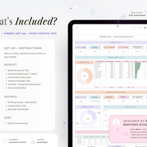 Hoja de cálculo de presupuesto anual y mensual Hojas de cálculo de Google Plantilla quincenal Seguimiento de suscripciones de ahorros Seguimiento de fondos de amortización de deudas Bola de nieve Ingresos imagen 2