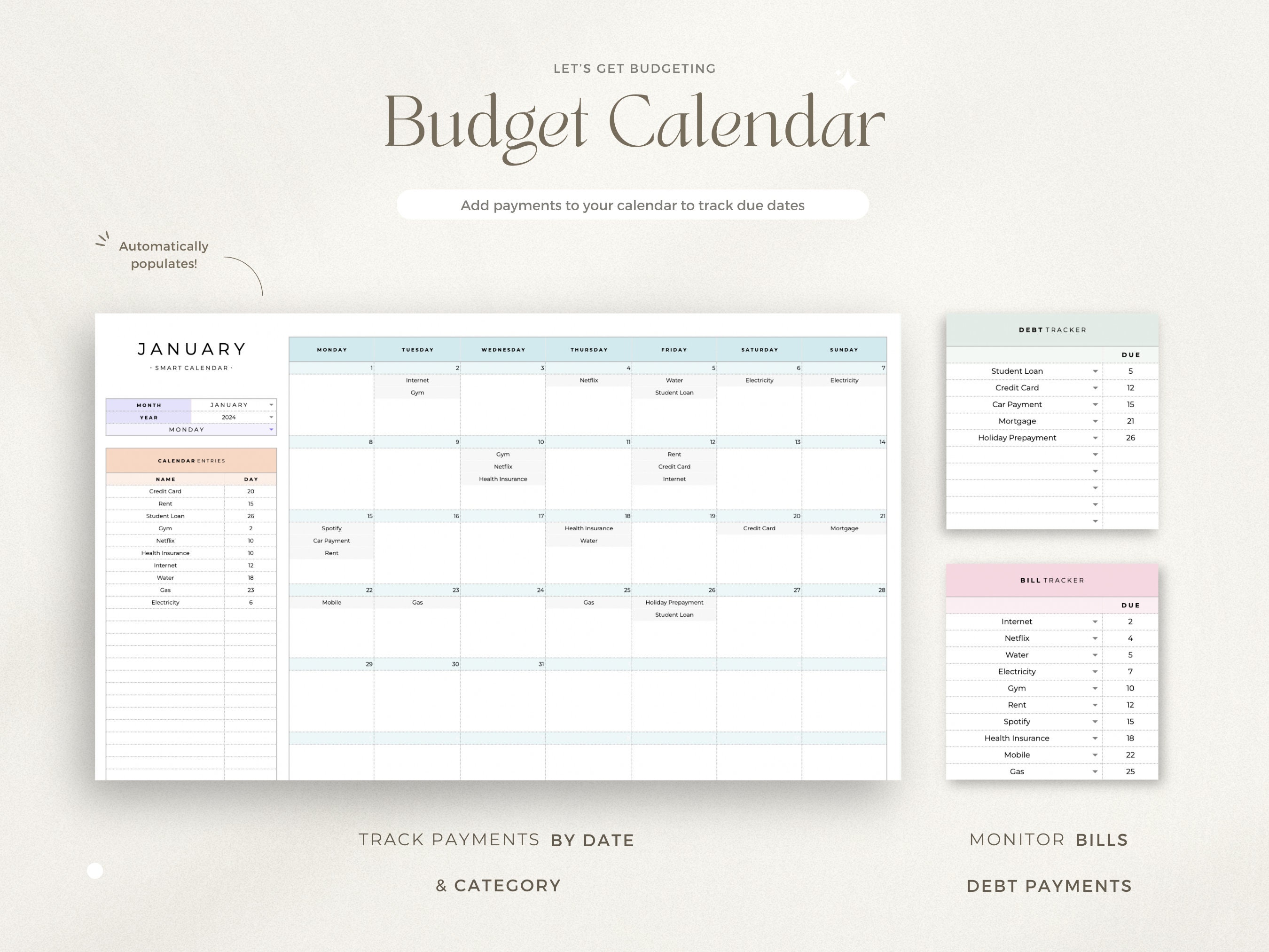 Monthly Budget Spreadsheet Google Sheets Monthly Budget Planner Bill ...