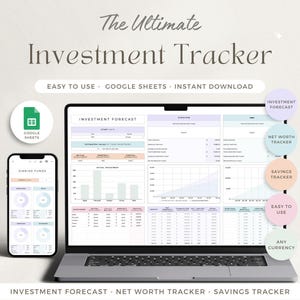 Rastreador de inversiones Cartera de acciones Hoja de cálculo Hojas de cálculo de Google Diario de operaciones Lista de seguimiento de criptomonedas Rastreador de inversiones Patrimonio neto Ahorros que se hunden