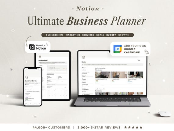 Notion Template Business Planner Notion Business Template Notion Calendar Google Notion Small Business Notion Freelance Notion Planner