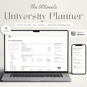 Notion University Template Academic Notion Template Student Notion Student Planner Template Phd Notion College Template Minimal Aesthetic