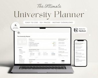 Notion University Template Academic Notion Template Student Notion Student Planner Template Phd Notion College Template Minimal Aesthetic