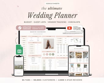 Wedding Planner Spreadsheet Wedding Budget Tracker Wedding Guest List Wedding Checklist Seating Plan Timeline Wedding Itinerary Google Sheet