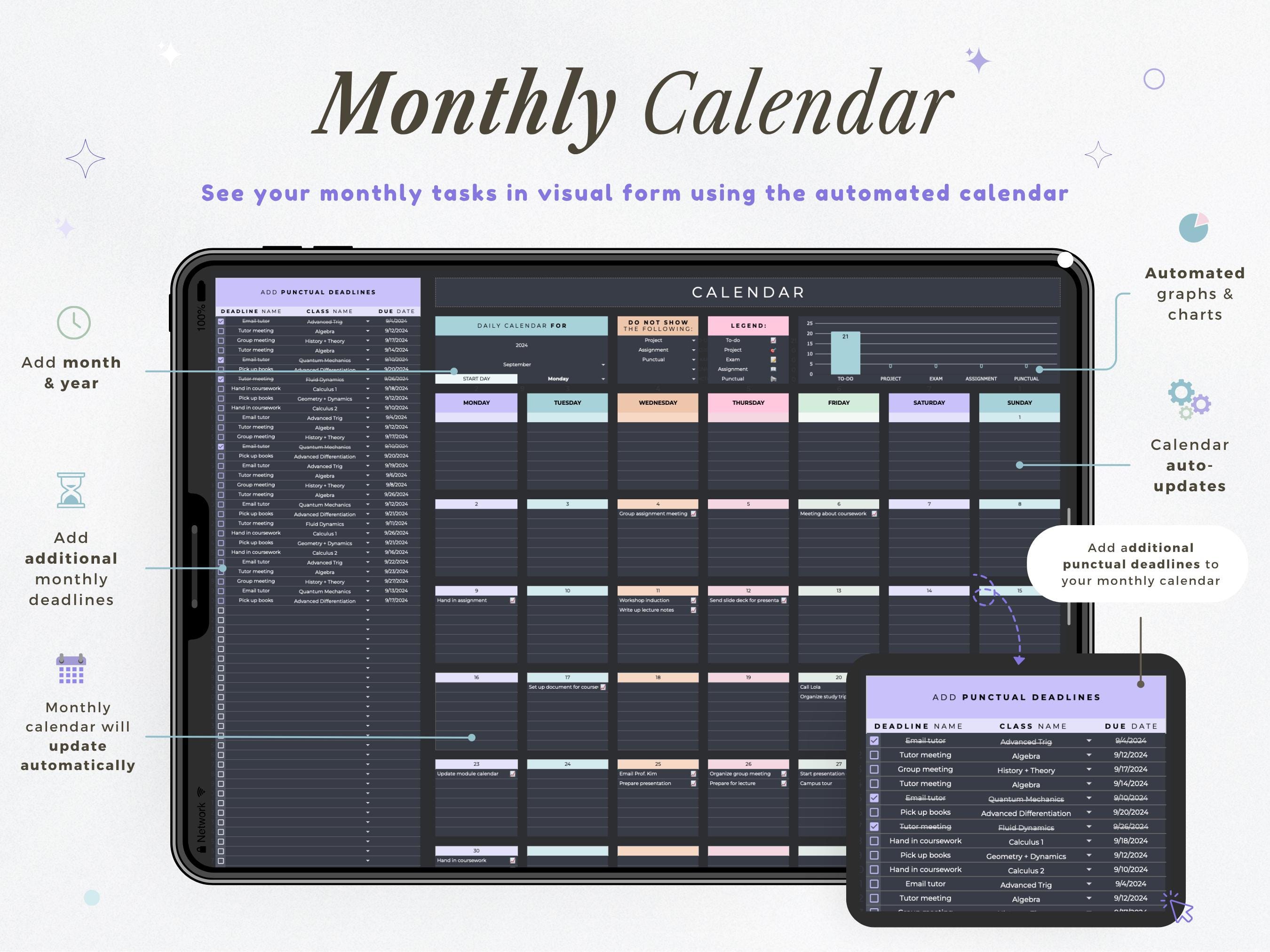 University Planner Spreadsheet Student Template Google Sheets Student ...
