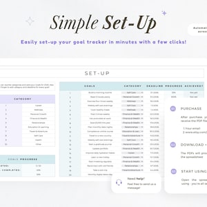 Digital Goal Planner Google Sheets 2026 Goal Tracker Spreadsheet Vision ...
