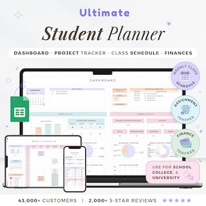 Student Planner Spreadsheet Assignment Tracker Academic Planner Google Sheets Study Planner College Task Tracker To Do List University Exam