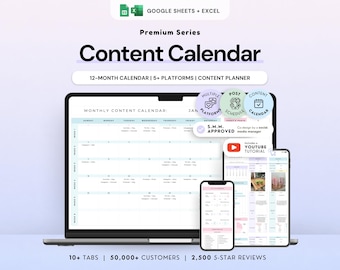 Social Media Content Spreadsheet Monthly Content Calendar Google Sheets Excel Social Planner Post Spreadsheet Instagram TikTok Influencer