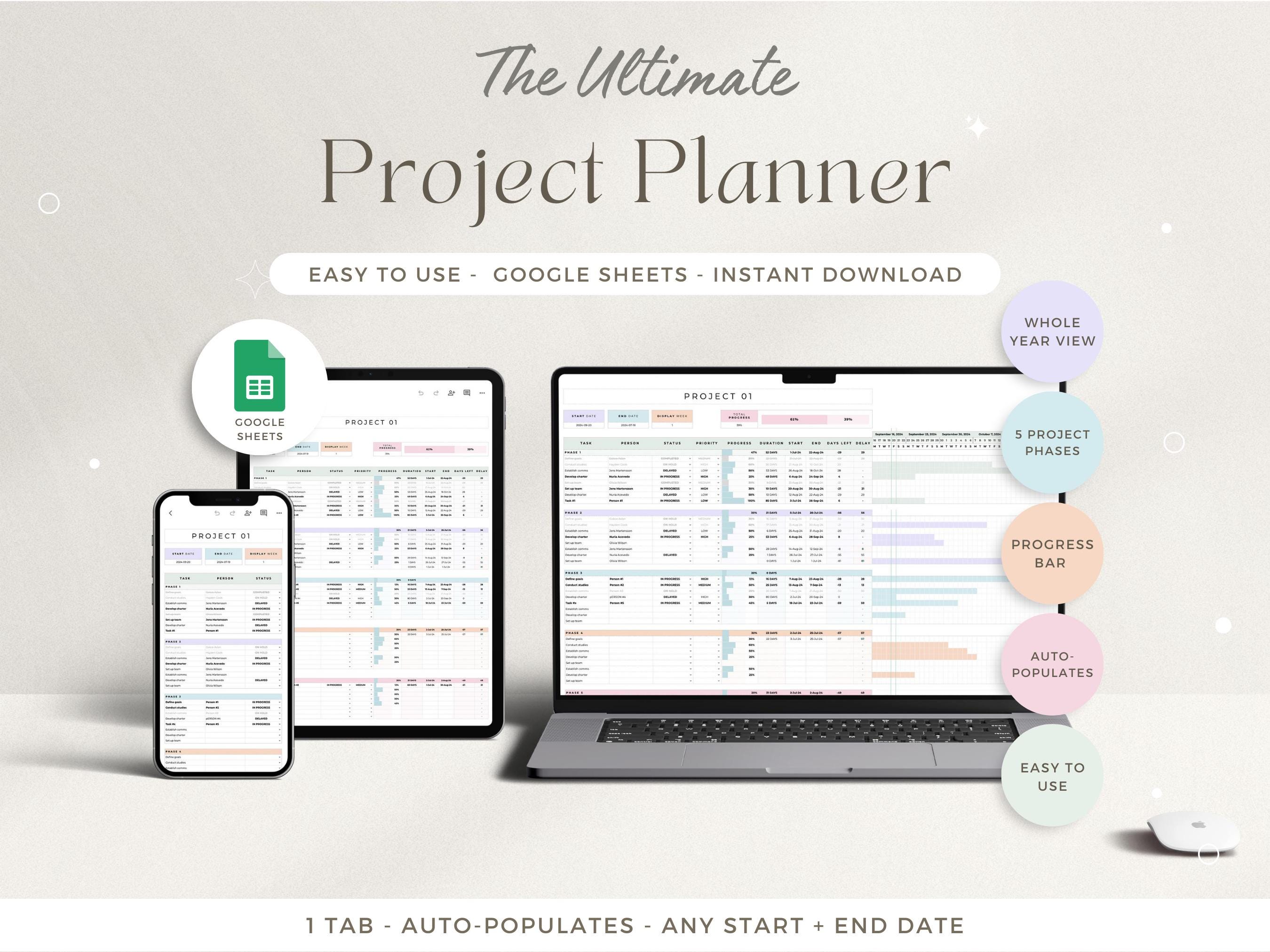 Project Tracker Spreadsheet Small Business Project Planner Task Tracker ...