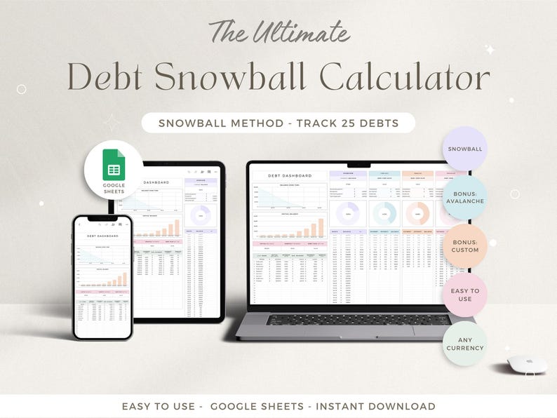 Google Sheets Debt Snowball Spreadsheet Avalanche Calculator Debt
