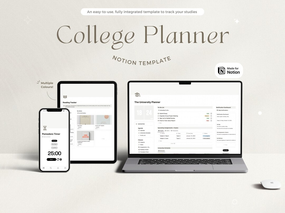 Notion Template College Notion Template Student Planner All in - Etsy ...