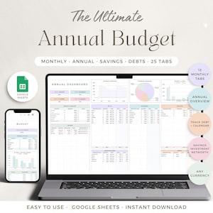 Annual Budget Spreadsheet Google Sheets Monthly Biweekly Family Budget Tracker Bill Calendar Savings and Debt Tracker Couple Budget Planner