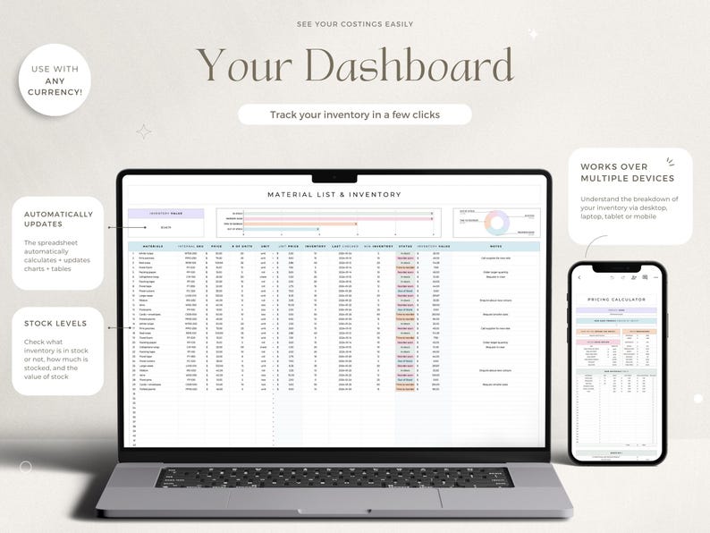 Inventory Tracker Spreadsheet Small Business Inventory Template Google Sheets Inventory Tracker Management Inventory Log List Order Tracker image 4