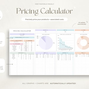 May include: A printable pricing calculator worksheet with charts and tables to help you calculate the price of your products. The worksheet includes sections for product name, cost breakdown, price breakdown, and profit margin. The worksheet is designed to help you track your costs and profits and make informed pricing decisions.