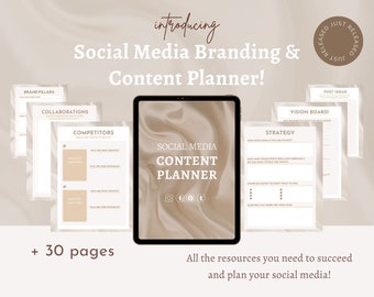Social Media Content Calendar & Planner Template Yearly - Etsy