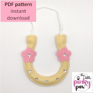 Horseshoe felt sewing pattern pdf tutorial (instant digital download), wedding decoration ornament gift to make for friends and family