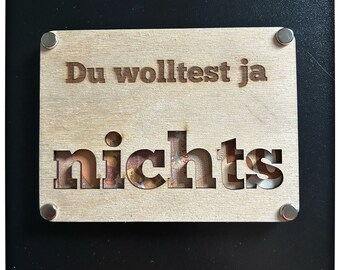 Geldkarte Geldgeschenk Holzkarte "Nichts"