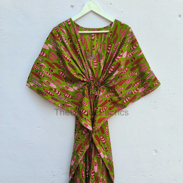 New Floral Print Kaftan Drsss, Handmade Summer Caftan For Women's, Indian Kaftan, Long Kaftan, Beach Kaftan, Maxi Dress, Gift For Her