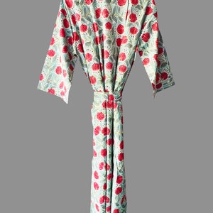 Peignoir kimono en coton, Peignoir de demoiselle d'honneur à carreaux, Vêtements de nuit d'été, Taille unique plus image 8