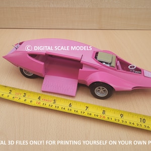 Pink panther car, digital 3D print files only, 1:24 scale model.