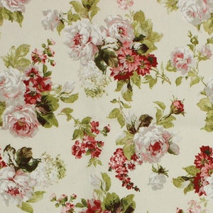 Fabric Lisianthos Flowers 280cm width. Fabrics per Meters. Custom sewing Tablecloths, Curtains, Pillows