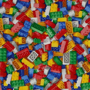 Colorful bricks Fabric , 280cm width (Canvas). Fabrics per Meters. Custom sewing Tablecloths, Curtains, Pillows